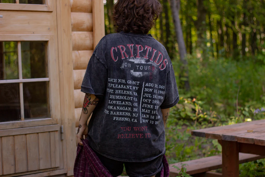 Cryptids on Tour // Vintage Black Wash T-Shirt - Image 5