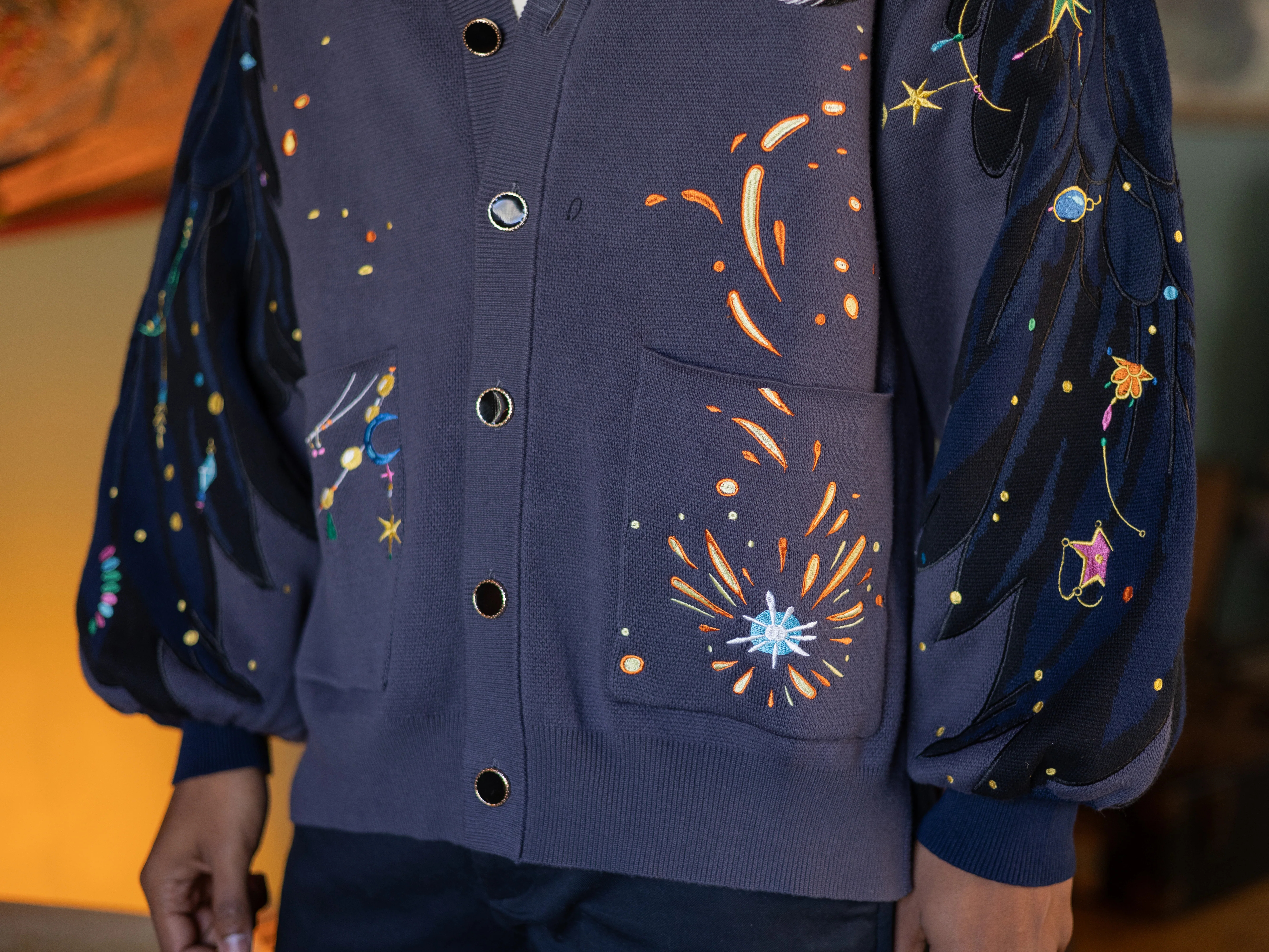 The Wizard of Flame & Feathers // Embroidered Cardigan - Image 6