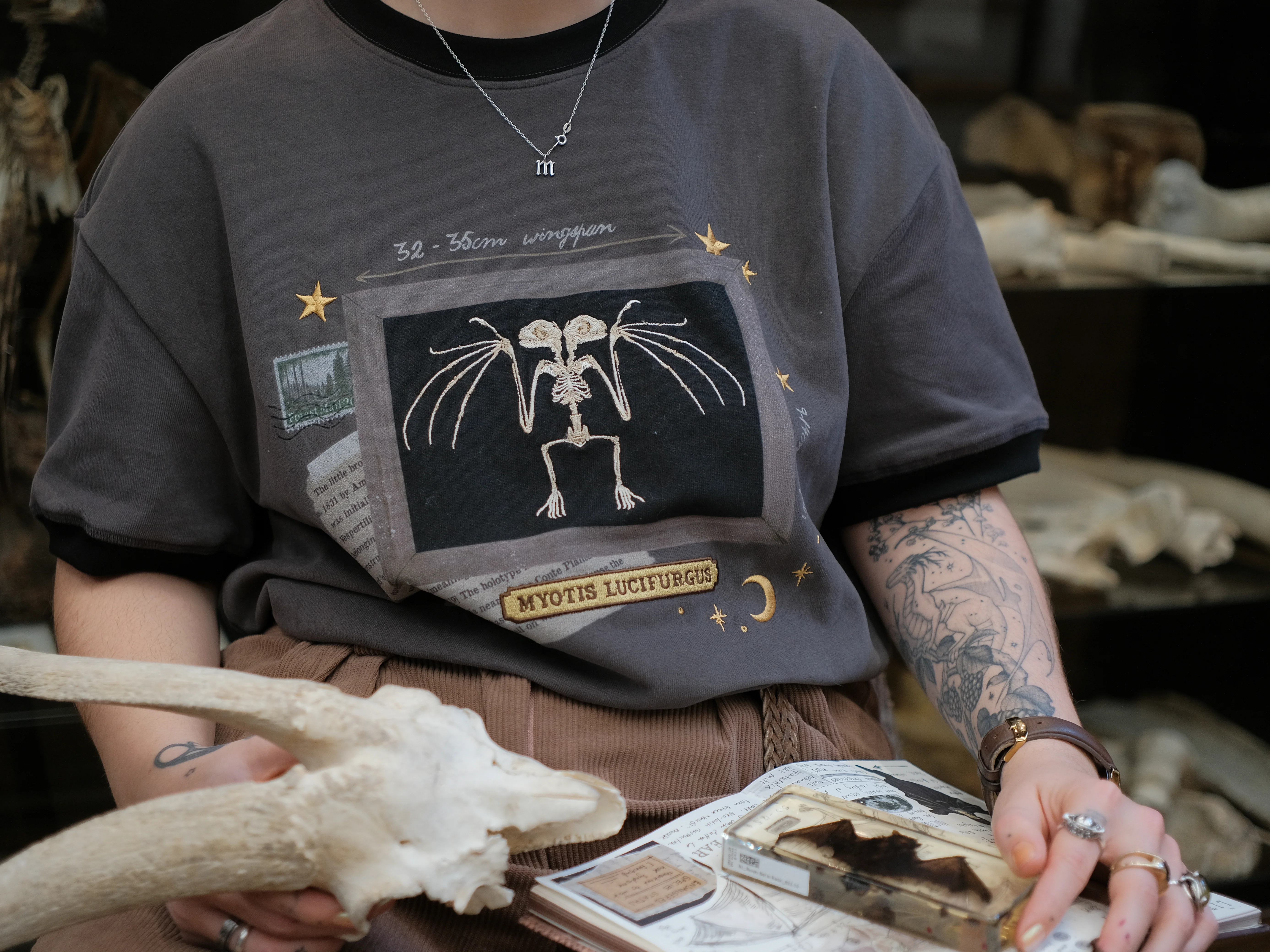 Skeletal Bat // Framed Specimen Tee  (Heavy-weight) - Image 5