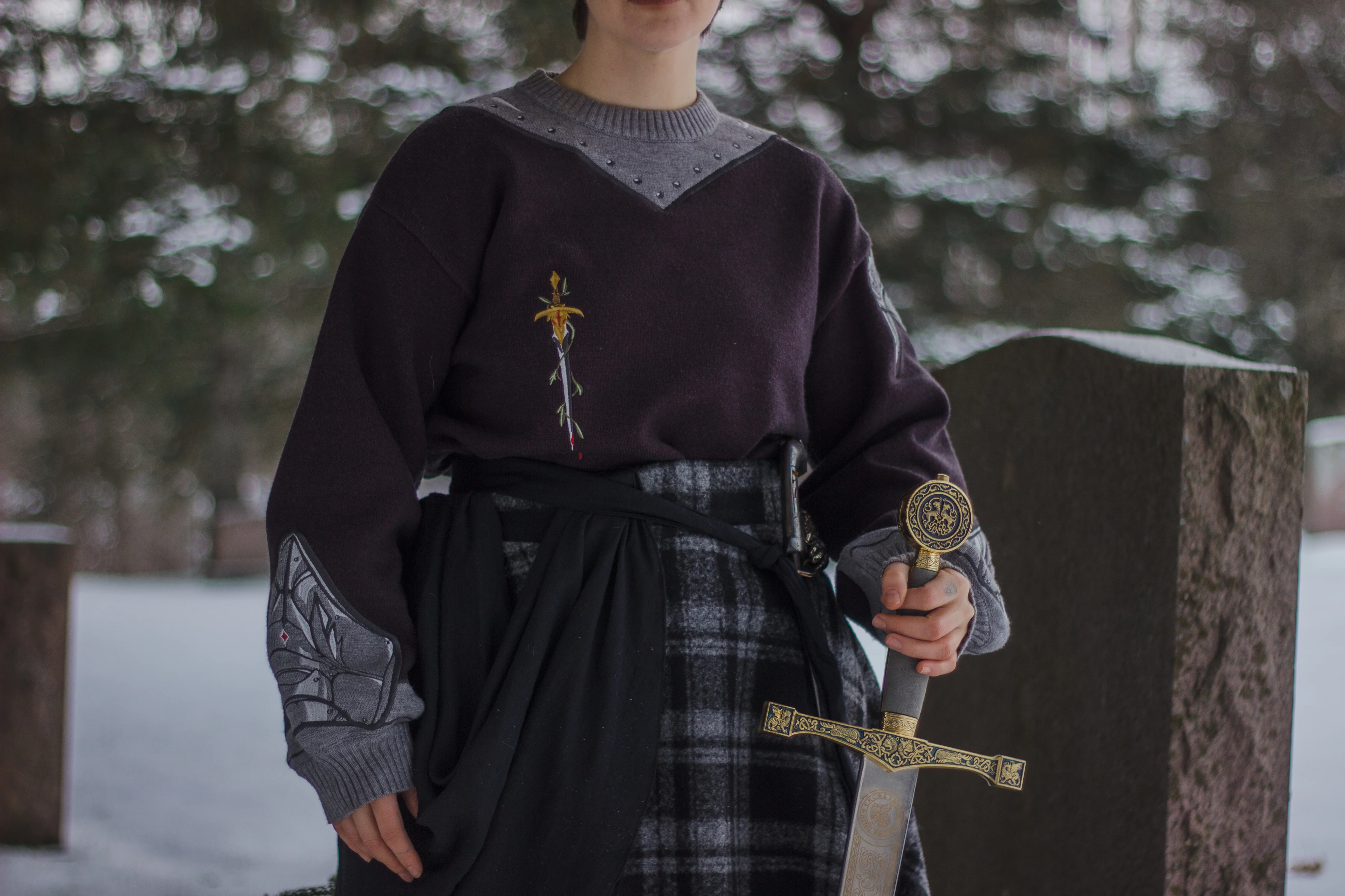 The Grave Knight // Embroidered Crewneck - Image 3